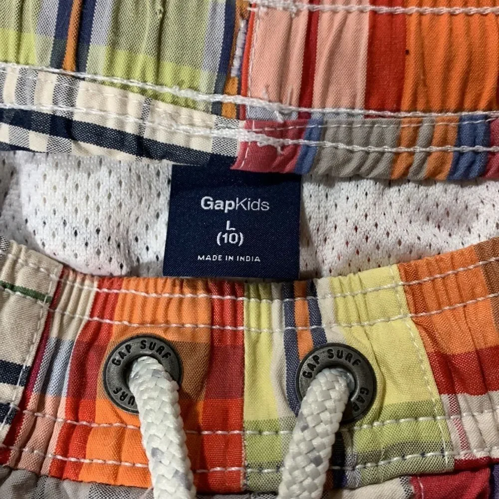 🟢3 for $20—-GAP Kids Patchwork Swim Shorts board shorts Elastic drawstring Waist